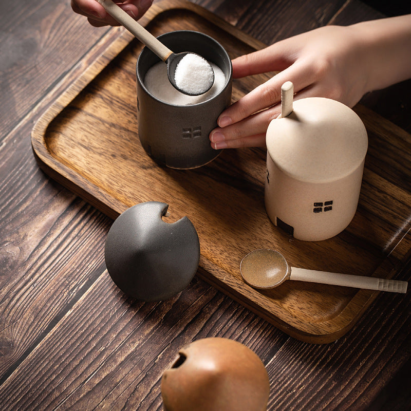 Silent Style Hand-made Ceramic Kitchen Seasoning Jar