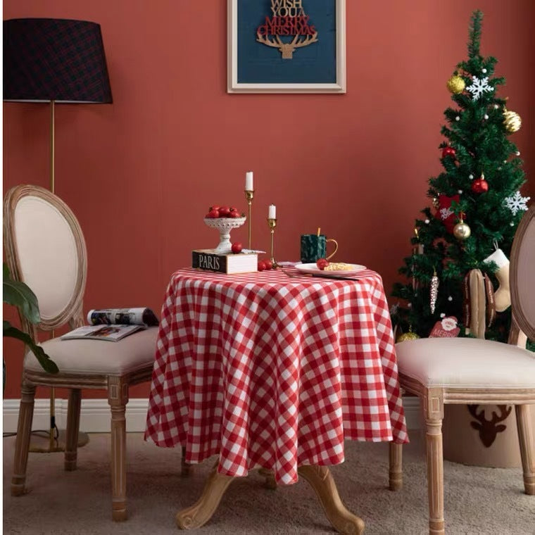 Plaid Tablecloth Christmas Checked Cloth