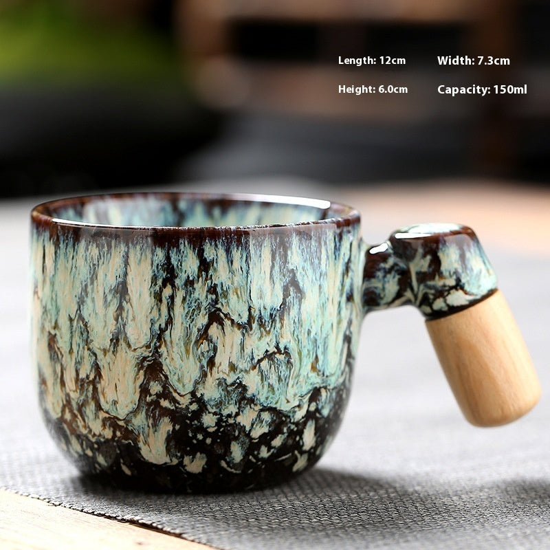 Wooden Handle Ceramic Cup Dahuaware Change Tea Cup Simple