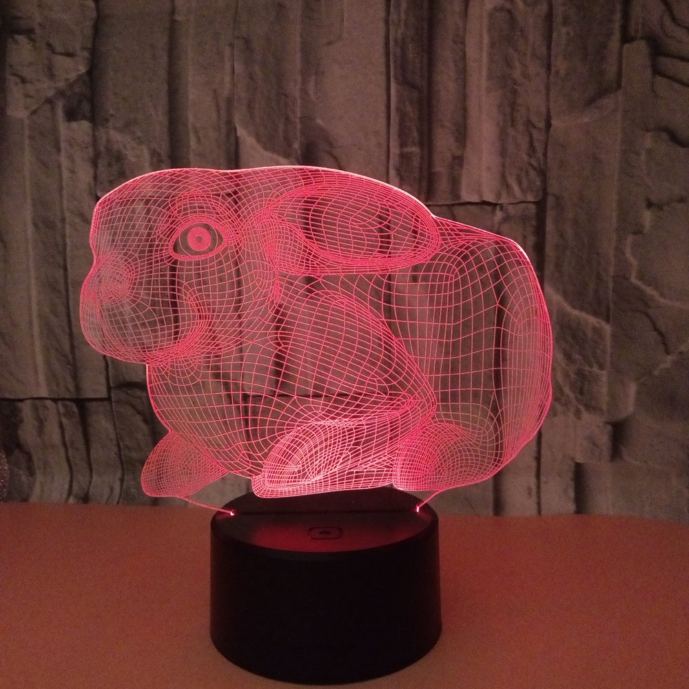Commerce extérieur Nouvelle Veilleuse Lapin 3D Tactile Télécommande