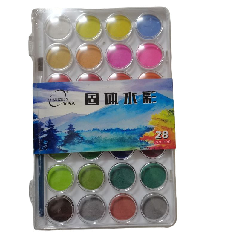 Solid Watercolor Color Box Portable Suit Powder