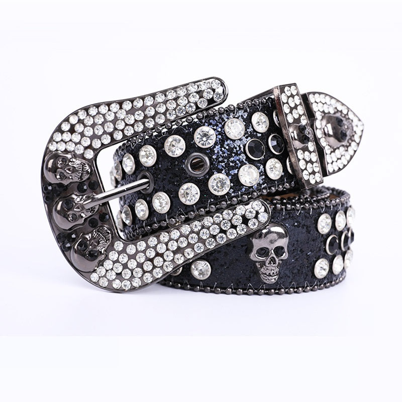 Ceinture strass crâne à la mode et populaire