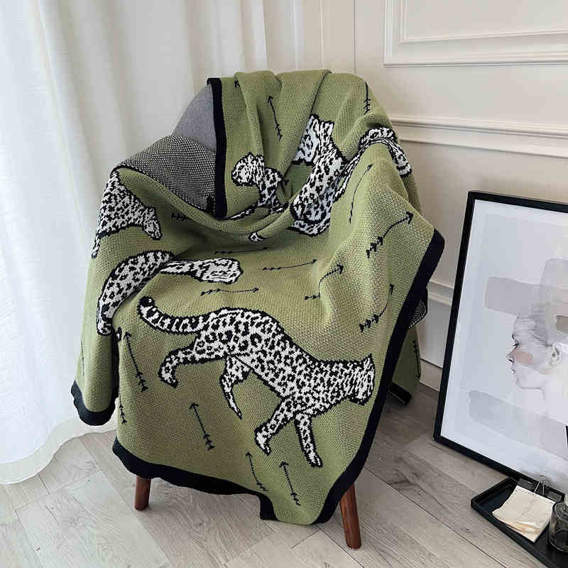 Green Living Room Single Sofa Cover Cover Blanket Nap Blanket