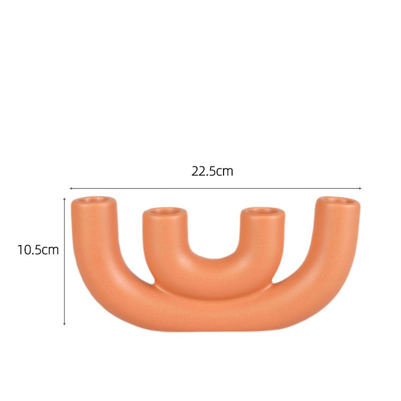Simple Ceramic Candle Holder Tabletop Decoration Model Room