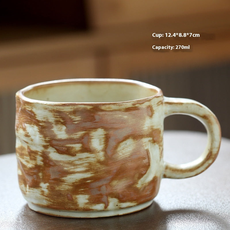 Stoneware Medieval Ceramic Simple Retro Coffee Cup And Saucer Suit