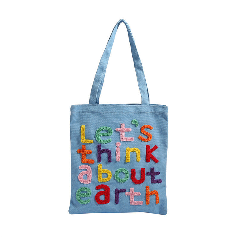 Letter Large Capacity Versatile Canvas Bag For Women