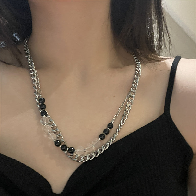 Fashionable Titanium Steel Chain Beaded Women