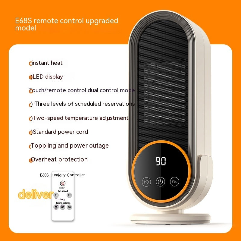 Souffleur d'air chaud haute puissance 1200W, chauffage de bureau, chauffage électrique intelligent domestique en céramique PTC