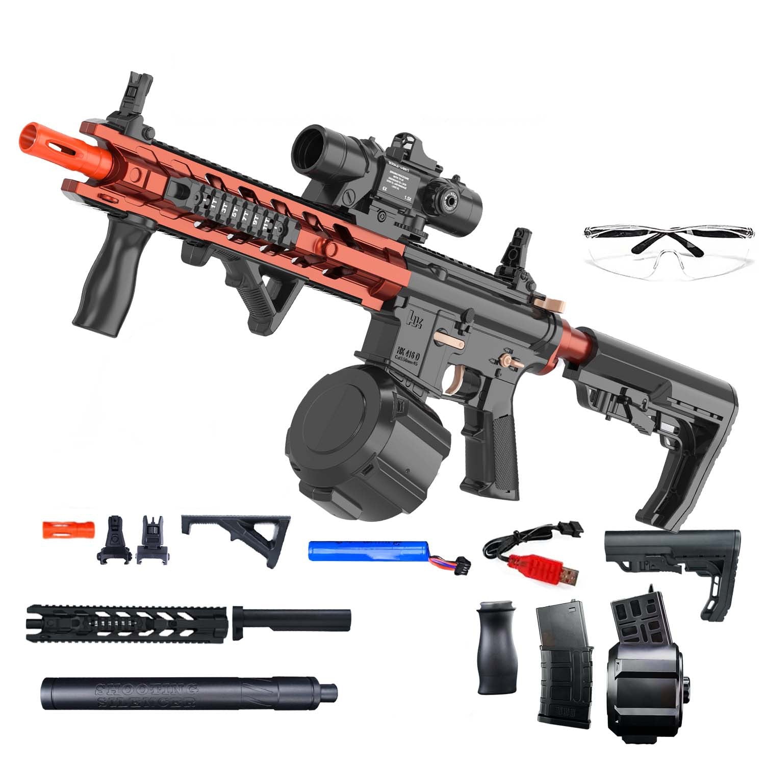 Outdoor Gel Ball Electric Continuous Hair Graffiti Launcher Toy