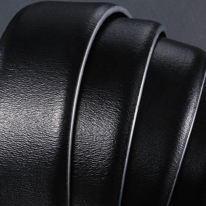 Top Layer Men's Genuine Leather Casual Automatic Buckle Belt