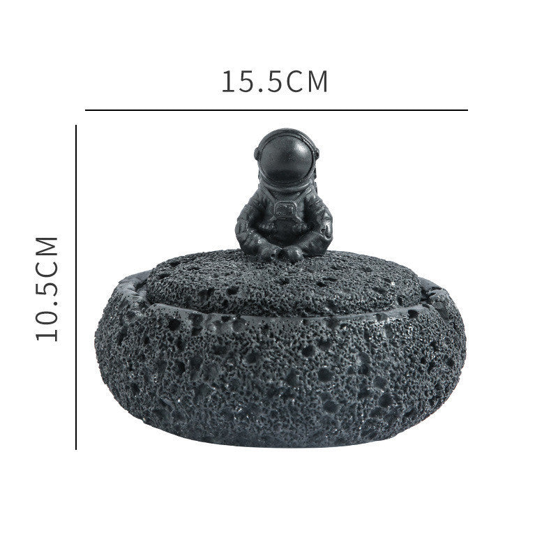 Cement Astronaut Ashtray With Cover Protection