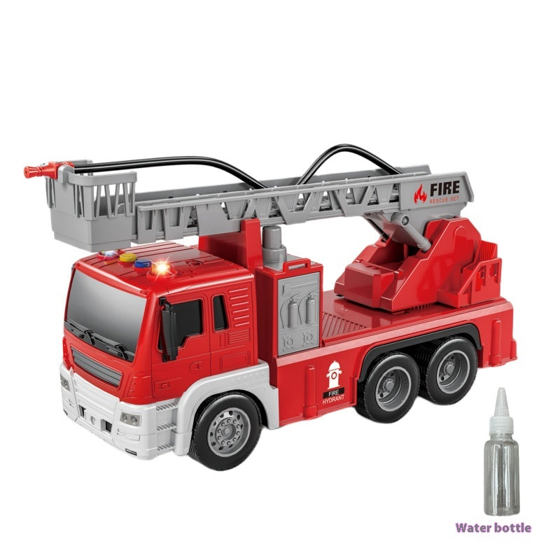 Aerial Ladder Fire Truck Toy Car Firemen Can Spray Water Recovery Vehicle