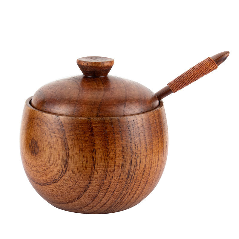 Pot d'assaisonnement en bois créatif pour la cuisine