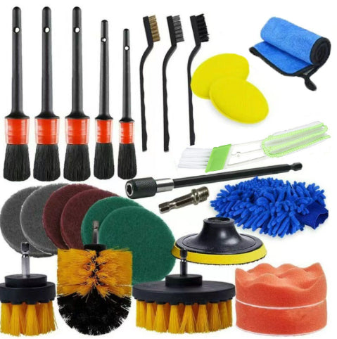 Car Beauty Car Wash Detail Brush 17-Piece Set