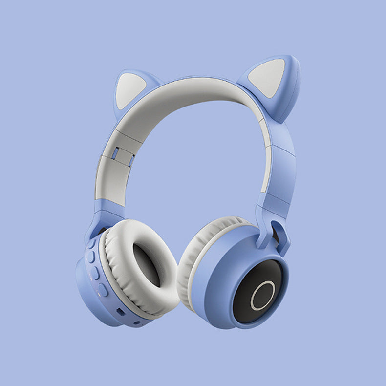 Casque Audio LED Oreilles de Chat Bluetooth 5.0 sans Fil Pliable Portable pour Enfants avec Microphone, Meilleur Cadeau