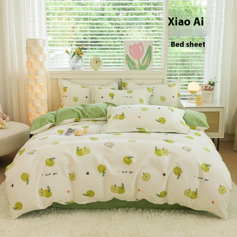 Four Seasons Woolen Cotton Four-piece Quilt Cover Bed Sheet Dormitory Set