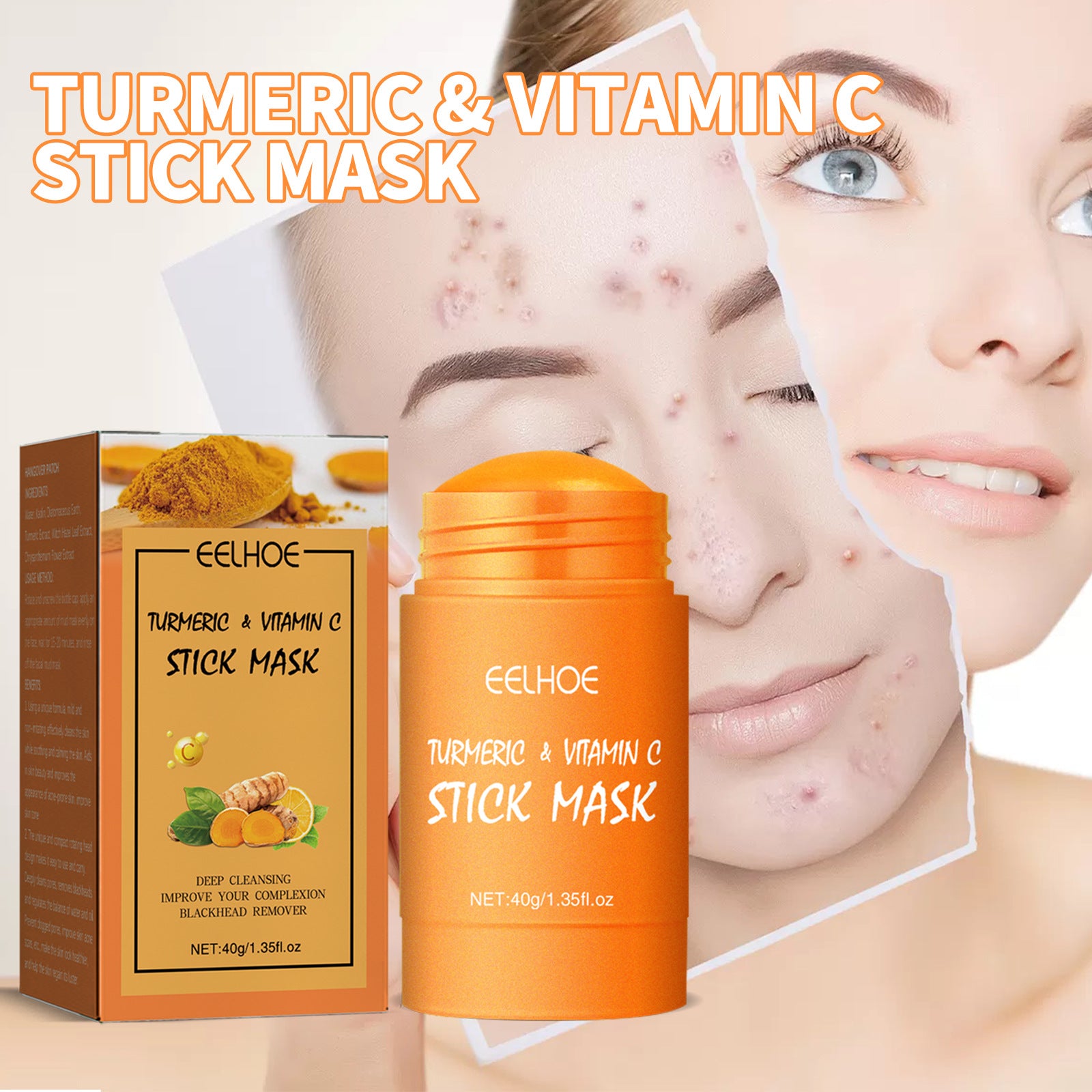 Ginger Yellow Mud Facial Mask Solid Facial Mask Acne Removing Closed Mouth Shrink Pores