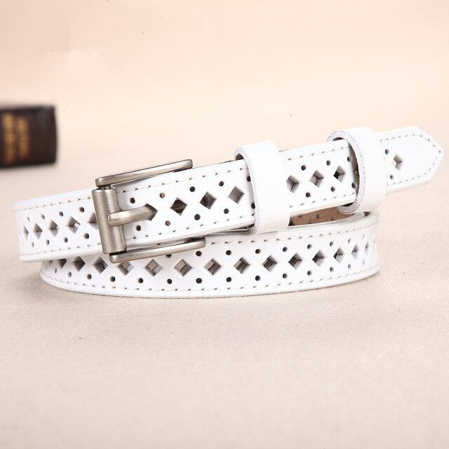 COWATHER good woman cow leather belt buckle belt