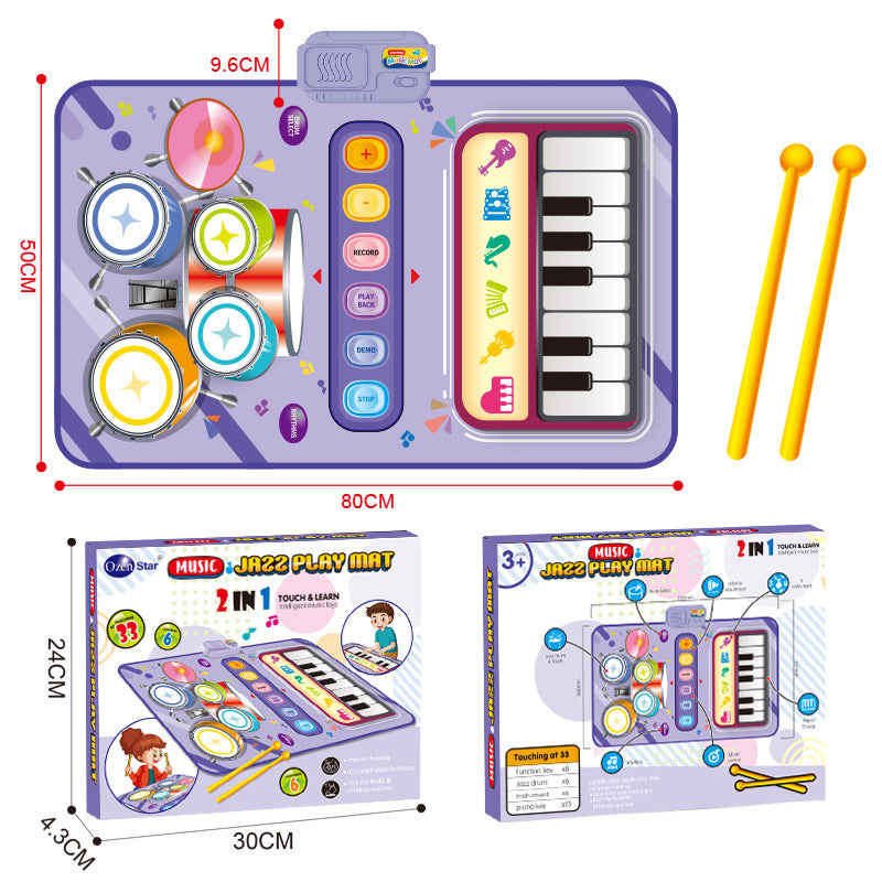 Children's Two-in-one Multifunctional Drum Kit Interactive Toy