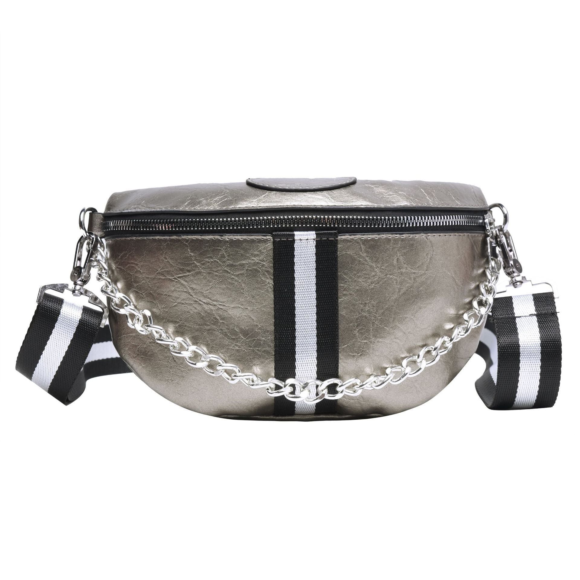 Simple Chain Bag Wide Shoulder Strap Chest Bag Waist Bag