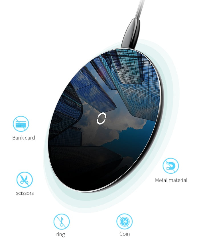 Minimal Wireless Charger Ultra-thin Portable Glass Transparent Mobile Phone Fast Charging Wireless