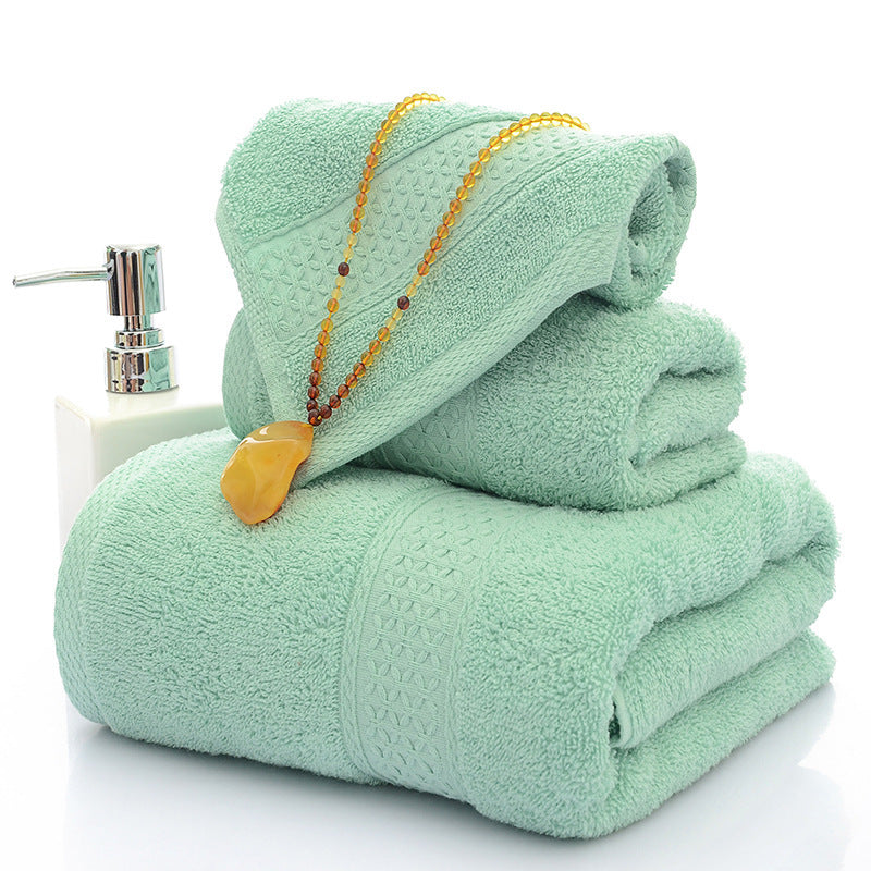Bath Towel Long Staple Cotton Padded Towel Towel Square Plain Color