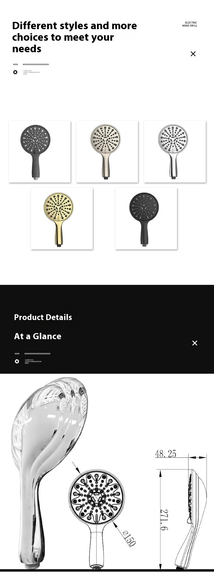6-inch Six-function Handheld Shower Home