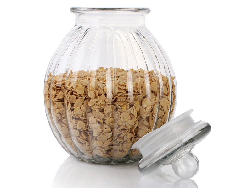 Pumpkin storage tank jar sealed pot glass dried fruit bottle tea candy sauce