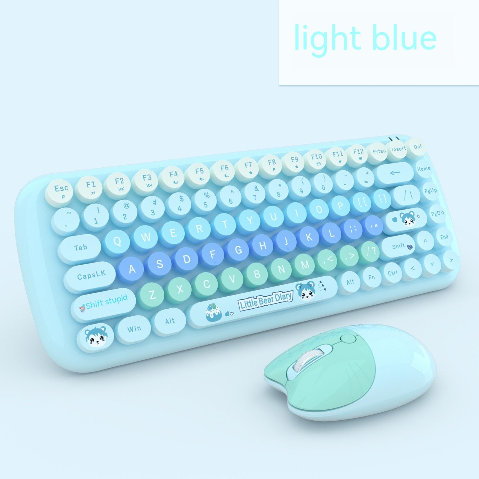 Ensemble clavier et souris sans fil rose mini mignon dessin animé