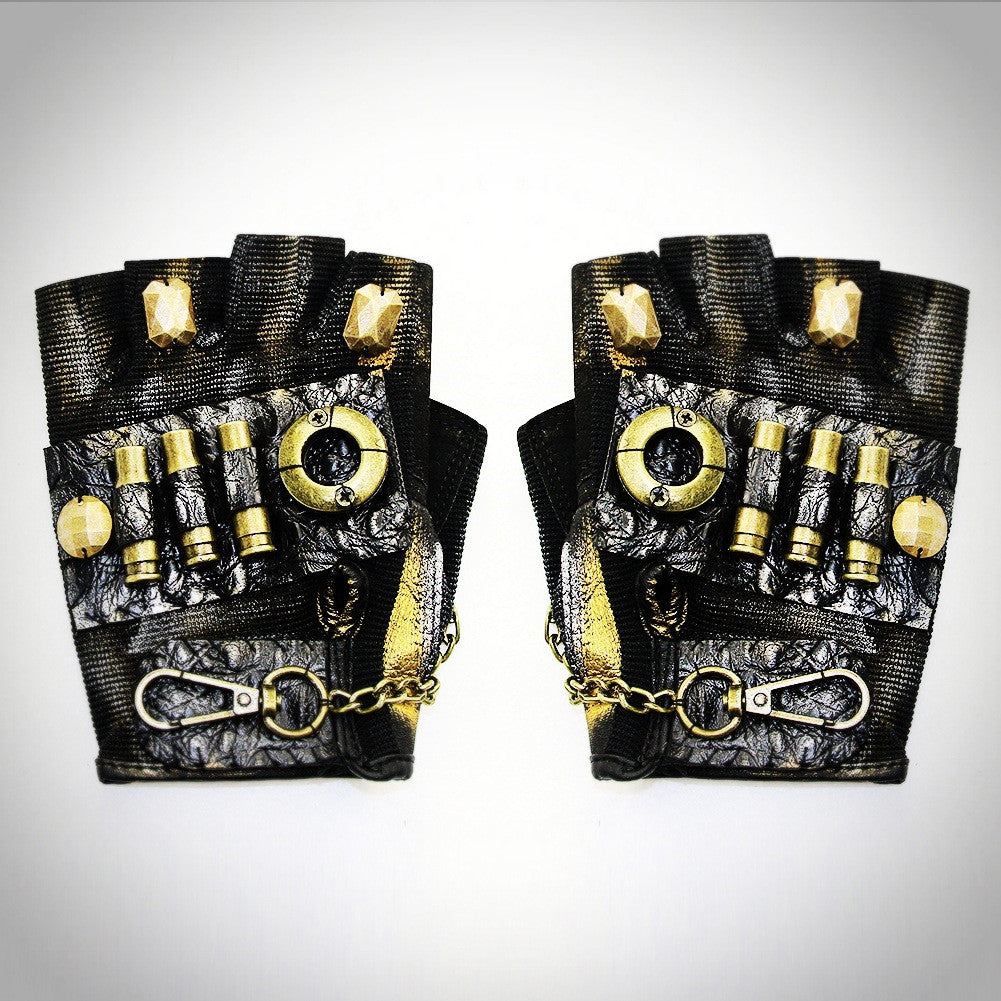 Motorcycle steampunk neutral half-finger gloves
