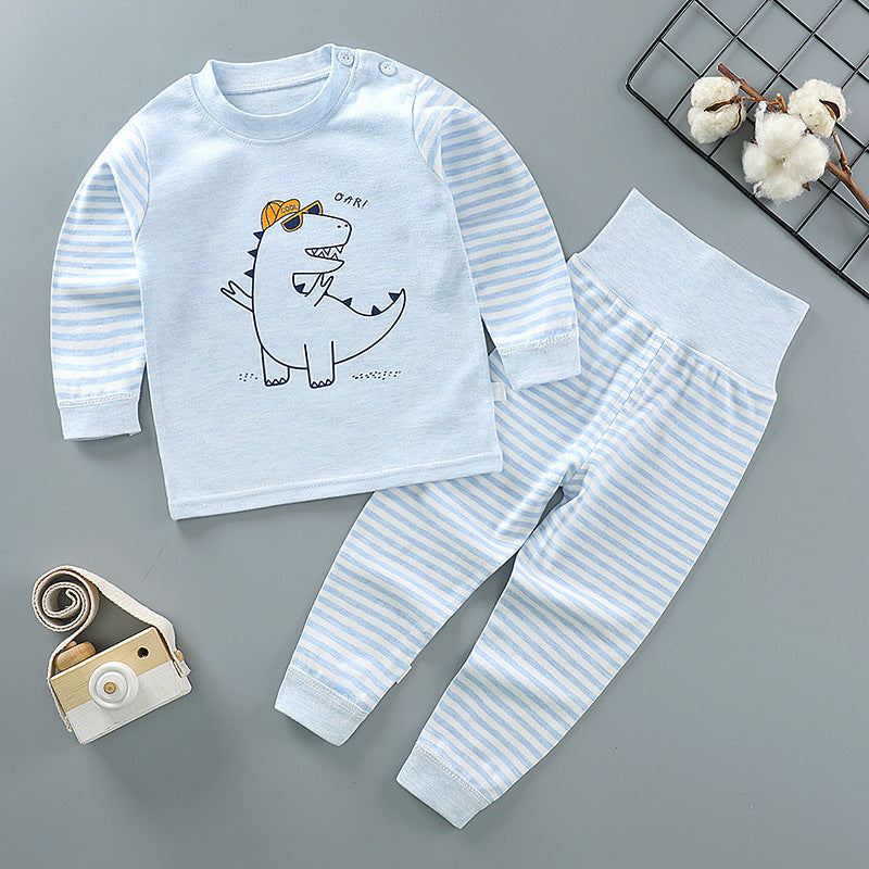 Autumn and winter children's cotton high-waist belly-protecting autumn clothes long trousers