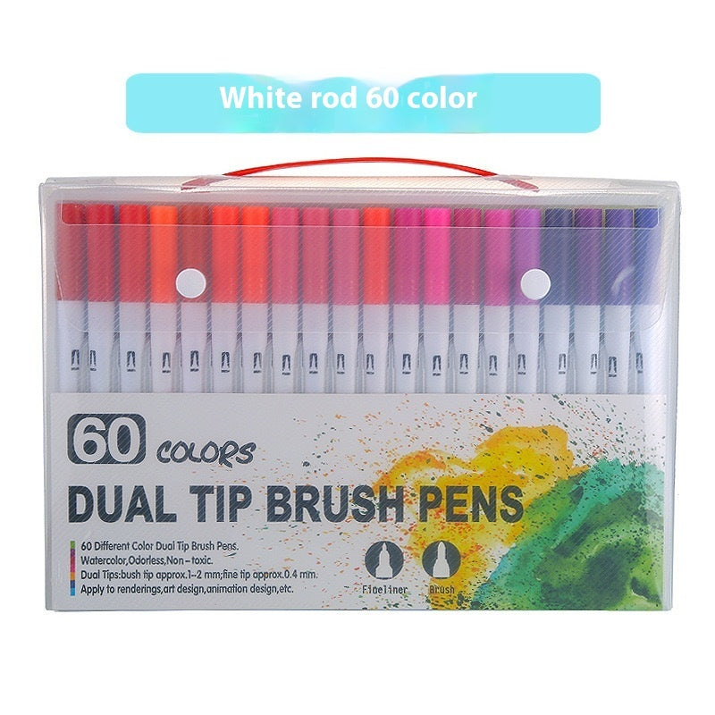 Double-headed Mark Watercolor Pens Set Color Hook Line Painting Soft-headed Pen