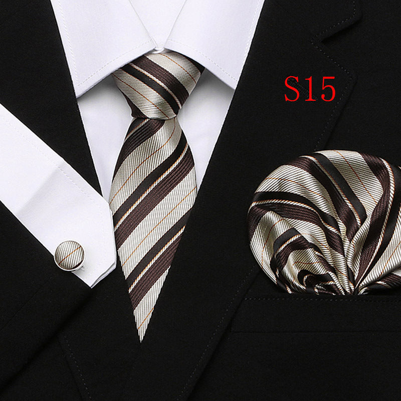 Men's Fashion Simple Cashew Flower Tie Three Pieces Set