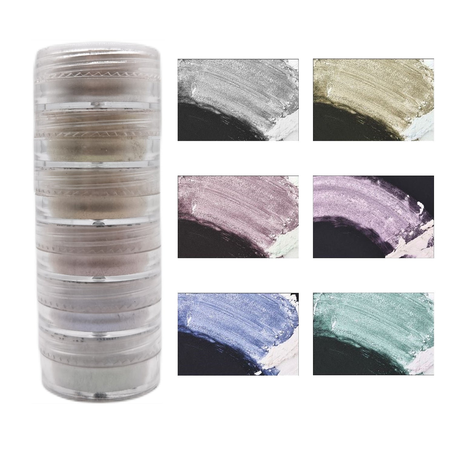 6-color Siamese Pearl Powder Glitter Fluorescent Powder Crystal Glue Silicone Mold