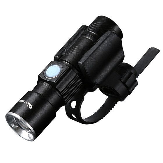 Bicycle Light Stretch Zoom Mountain Bike LED Flashlight Riding Headlight USB Rechargeable