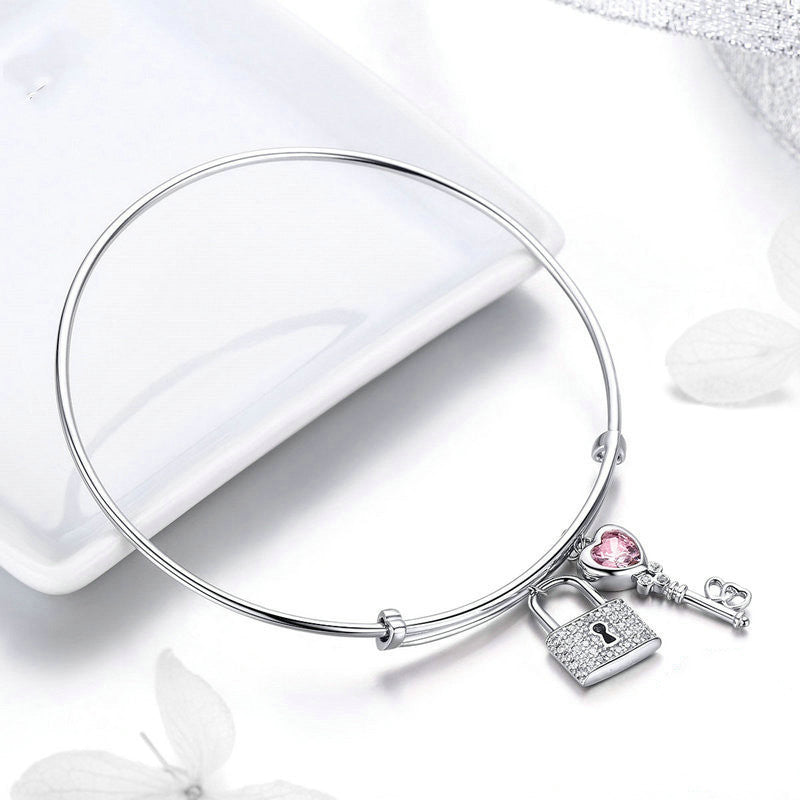 Love lock bracelet lock and key adjustable bracelet