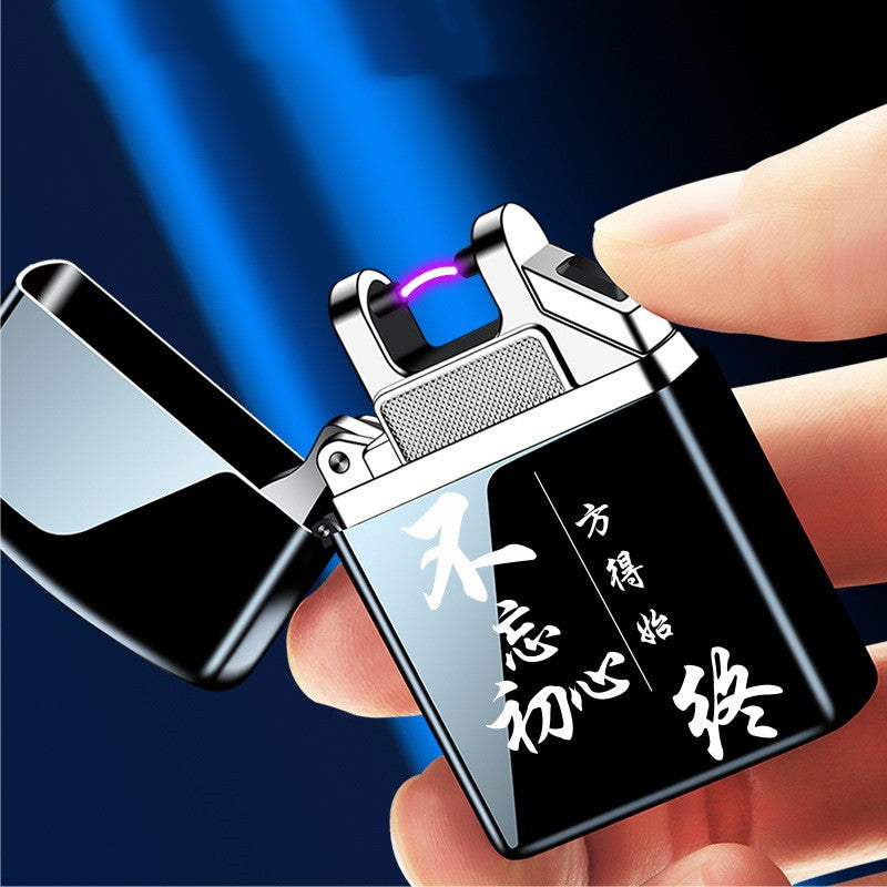 Lighters USB Single  Metal Windproof Creative Lettering