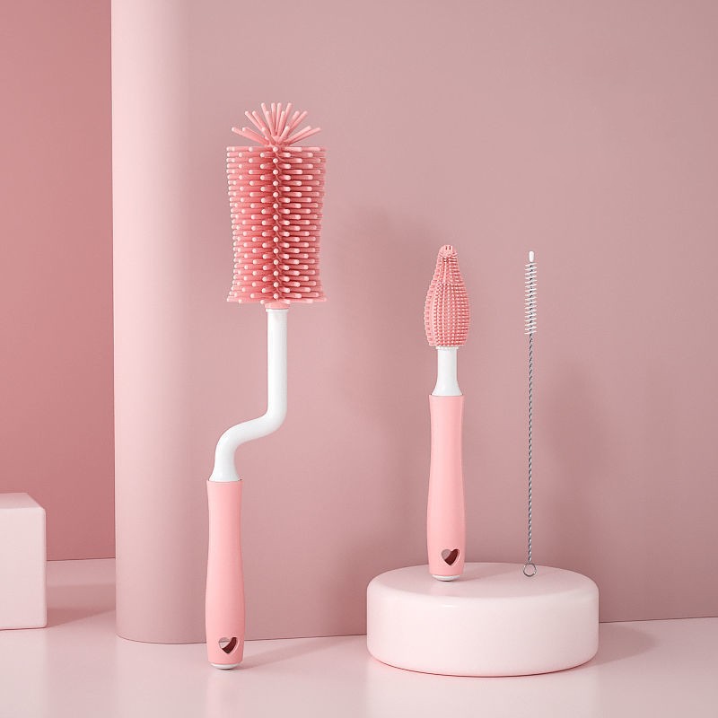 Brosse à Biberon en Silicone Brosse de Nettoyage de Biberon à Paille
