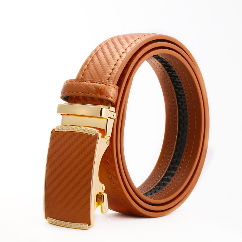 Fashion Men's Leather Belt Automatic Buckle