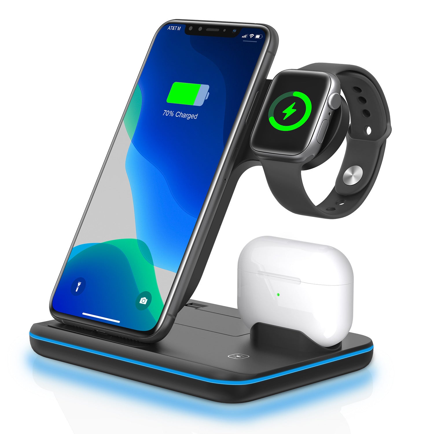 Wireless Charger Three In One Watch Mobile Phone Hollow Model