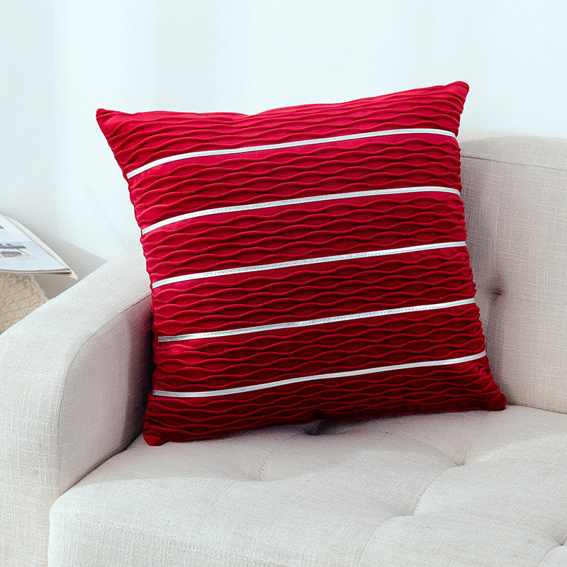 Housses de coussin à rayures en velours doux Housses de coussin Housses de coussin de canapé en flanelle de velours