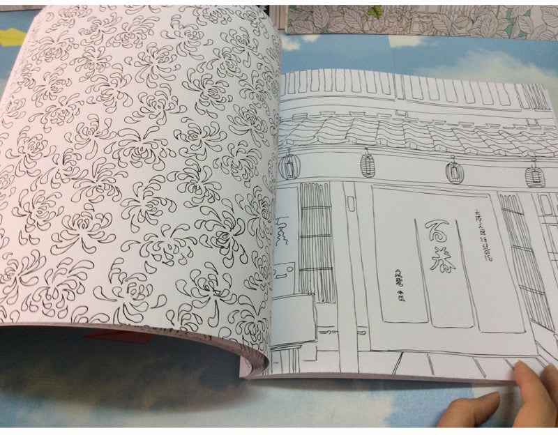 Adult coloring decompression book