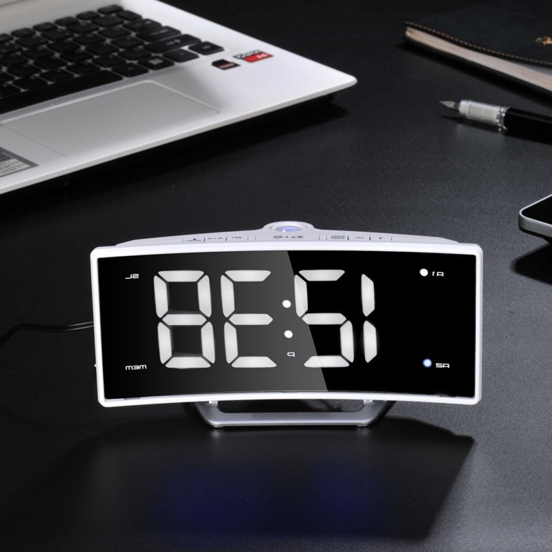 Curved Screen Projection Alarm Clock