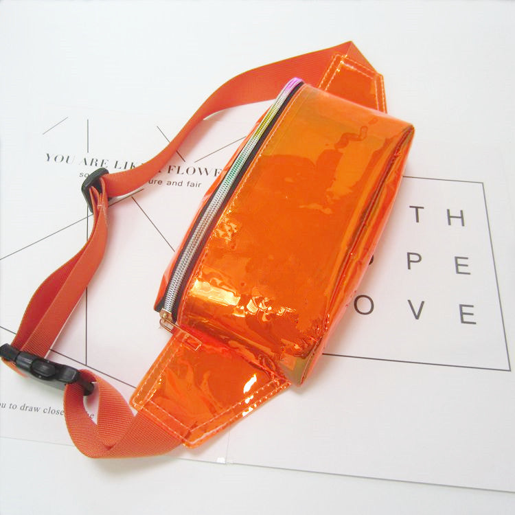 Laser transparent waist bag beach bag women's Messenger bag sports running multi-function cashier chest bag
