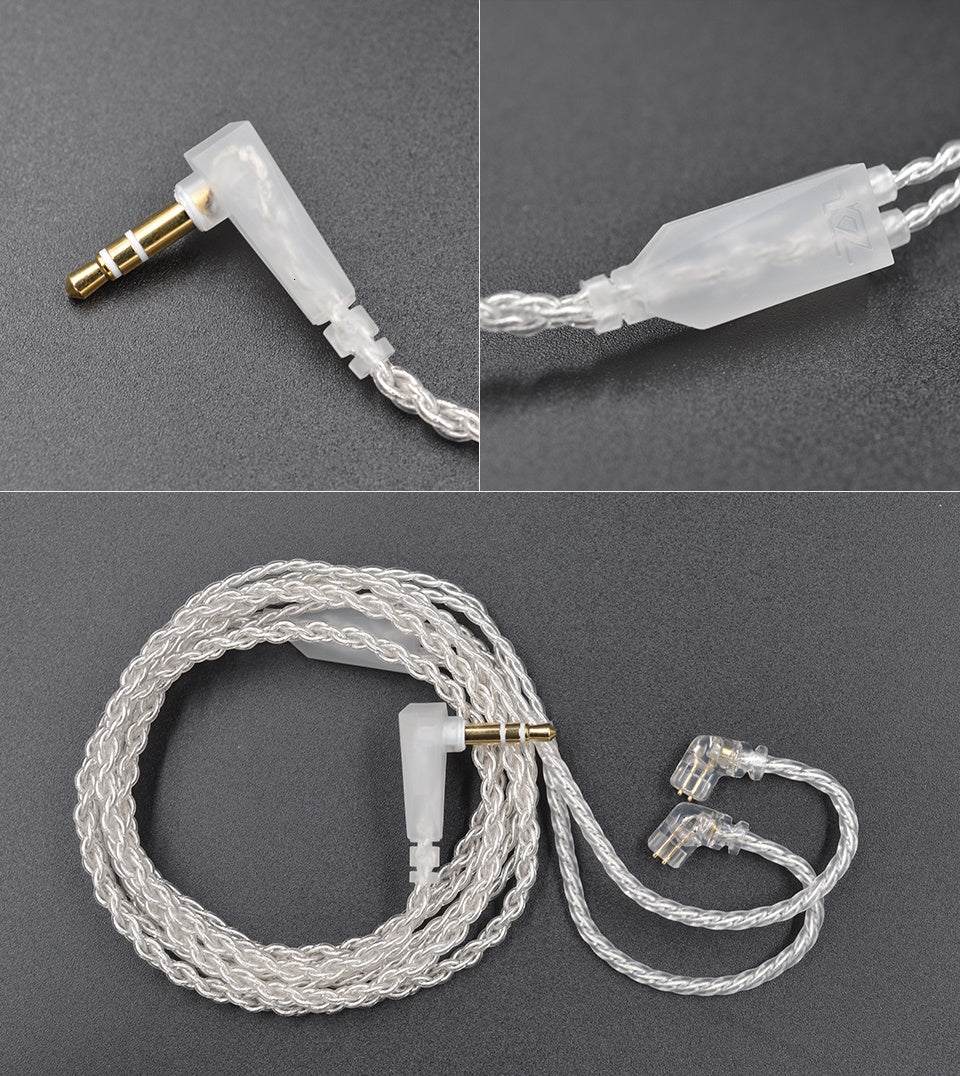 Silver-plated headphone upgrade cable