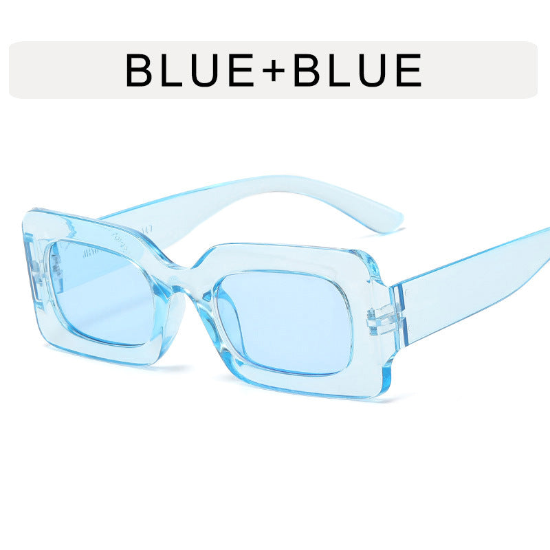 Jelly Color Square Sunglasses Concave Shape