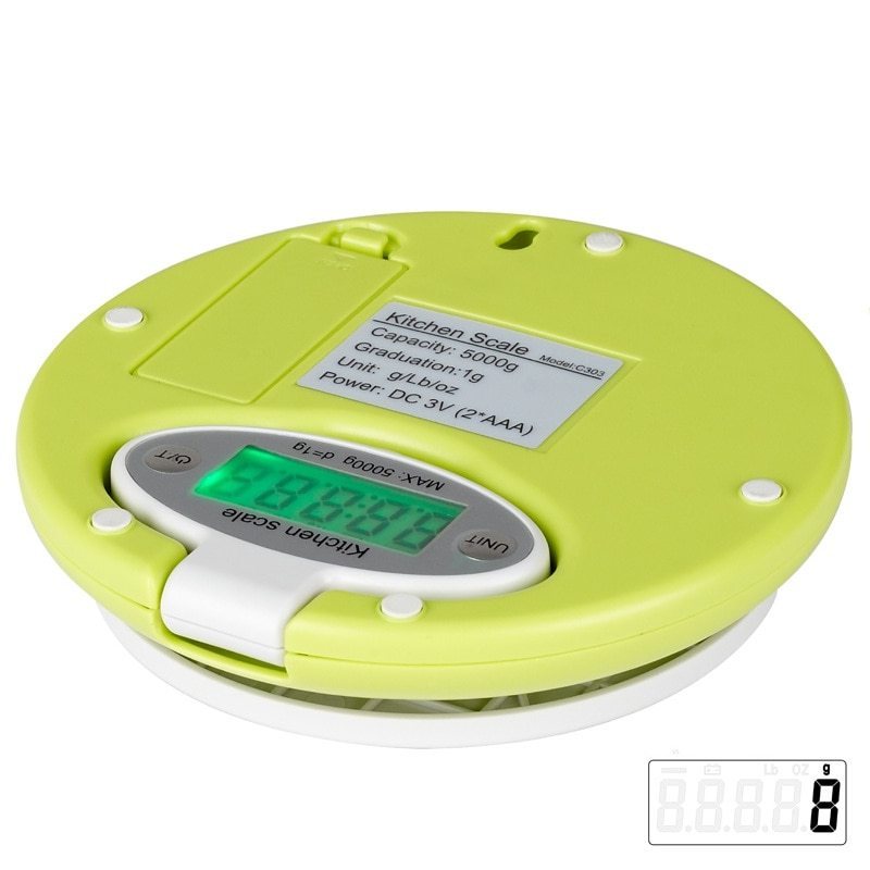 Balance de cuisine électronique 5 kg / 1 g avec écran LCD pour aliments, régime et courrier - Outil de pesage