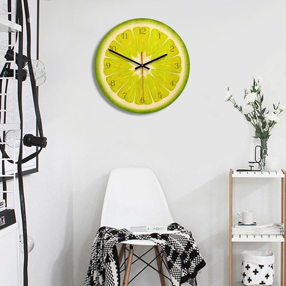 Home Printed Wooden Mute Decorative Clock