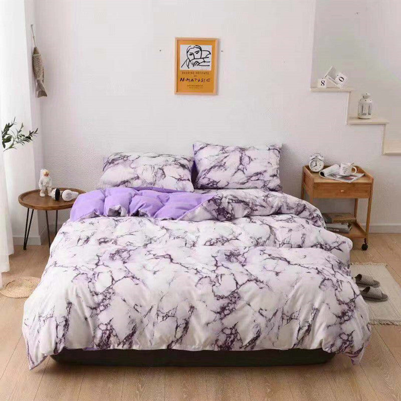 Three sets of textured stone quilt cover and pillowcase