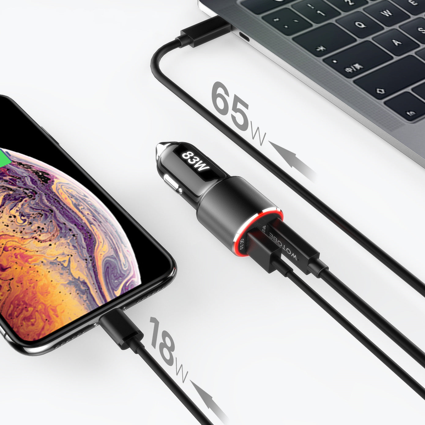 83W car charger